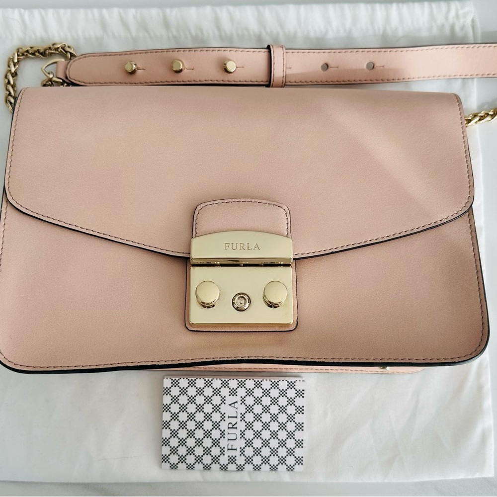 Furla Pink Leather Metropolis Bag